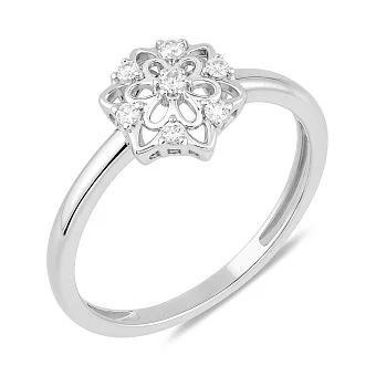 Каблучка з білого золота з діамантами (арт. К011081010б)