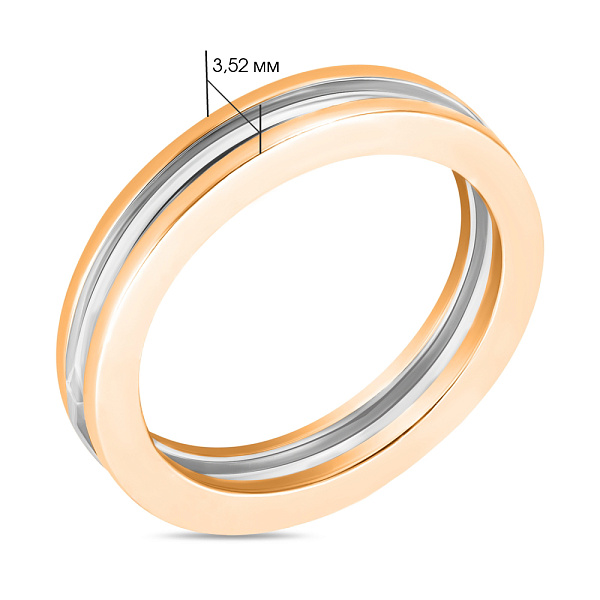 Каблучка з комбінованого золота (арт. 153405кб) – зображення 2