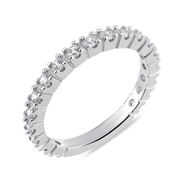 Срібна каблуча з доріжкою з фіанітів (арт. 7501/8001) – зображення 1