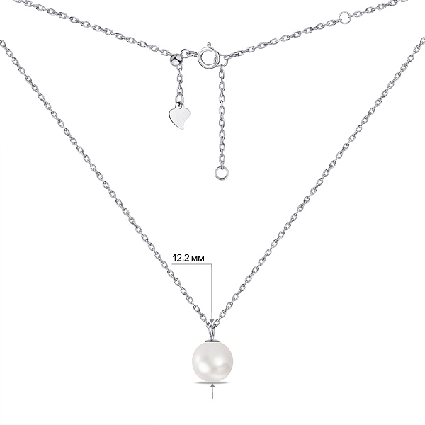 Срібне кольє з перлиною (арт. 7507/Кл2Ж/807Ш) – зображення 3