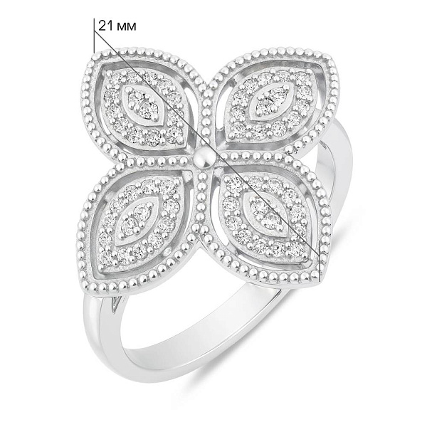 Серебряное кольцо с фианитами (арт. 7501/8331/20) – изображение 2