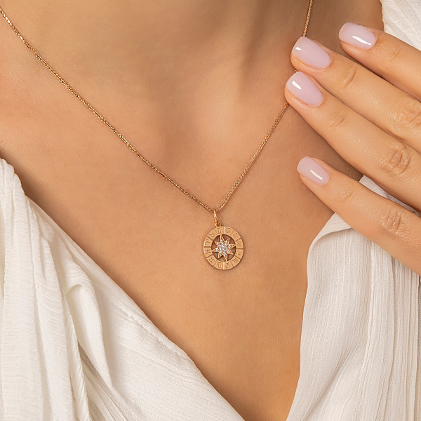 Золотой подвес с фианитами (арт. 424597) – изображение 3