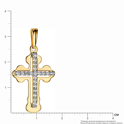 Золота підвіска-хрестик з фіанітами (арт. 501319ж)