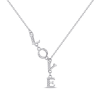 Серебряное колье Love с фианитами (арт. 7507/2235)