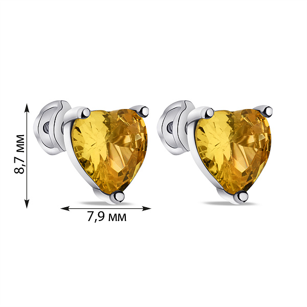 Срібні сережки з цитрином (арт. 7518/617цтрсп) – зображення 2