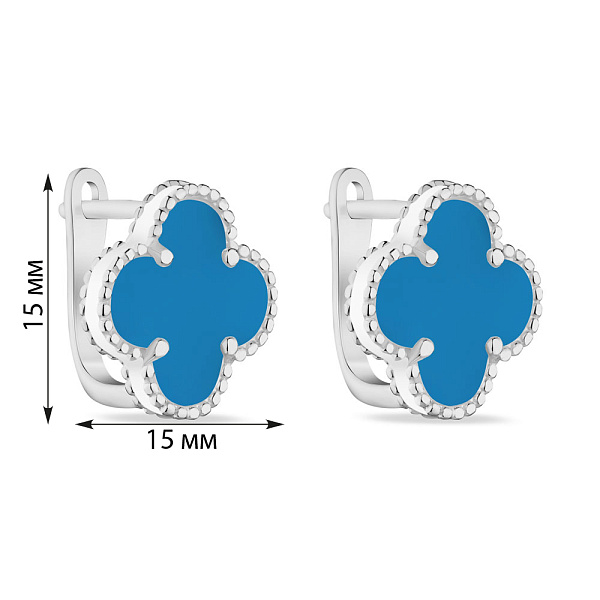 Серебряные серьги с бирюзой (арт. 7502/3153/15Б) – изображение 2