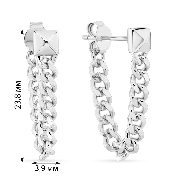 Сережки-пусети зі срібла з ланцюжками Trendy Style (арт. 7518/6112) – зображення 2
