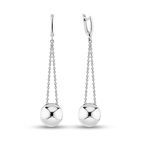 Серьги из белого золота (арт. 102807б) – изображение 1