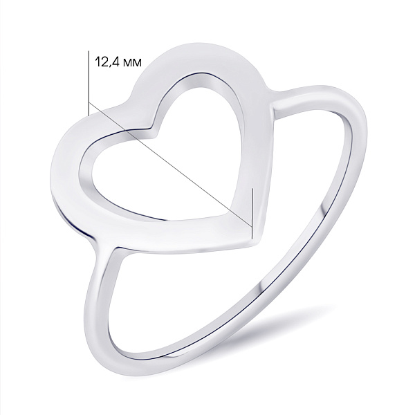 Серебряное кольцо "Сердце" (арт. 7501/6066) – изображение 2