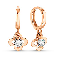 Золотые серьги Цветочки с фианитами (арт. 109178)