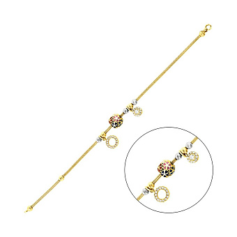 Золотой браслет с подвесками (арт. 322914жбеП2)