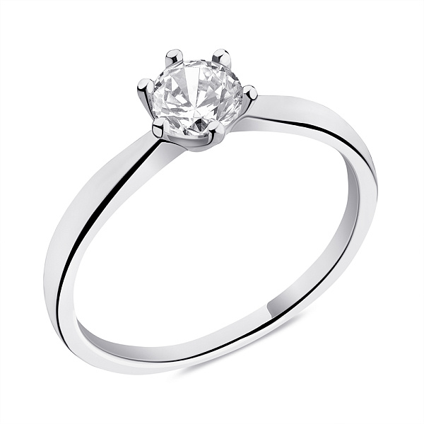 Серебряное кольцо с фианитом (арт. 7501/3694) – изображение 1