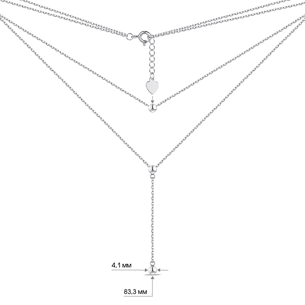 Серебряное многослойное колье (арт. 7507/2193) – изображение 3