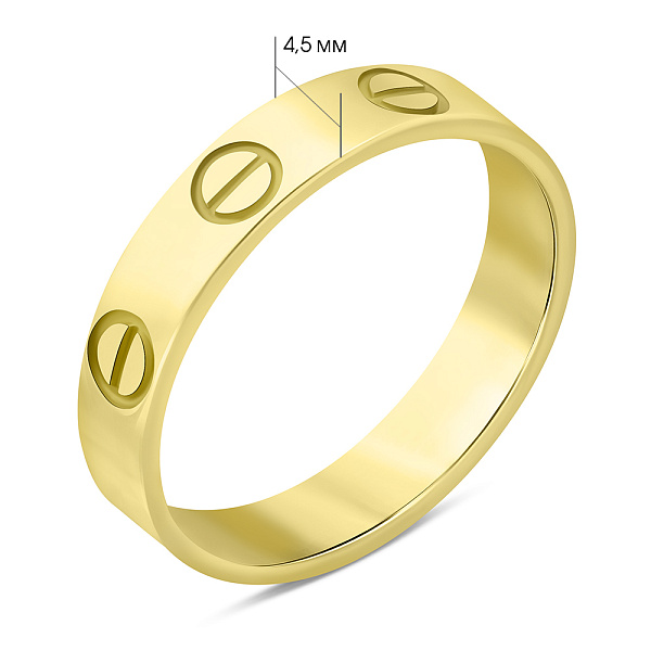 Срібна каблучка з жовтим родіюванням (арт. 7501/3685ж) – зображення 2