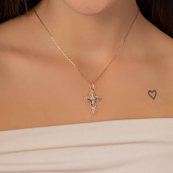 Золотой крестик с распятием (арт. 500496) – изображение 2