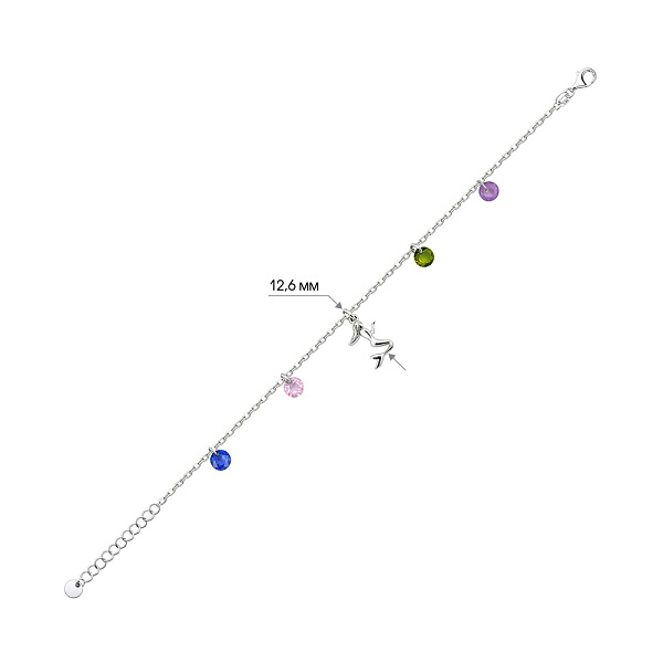 Серебряный браслет с альпинитами (арт. 7509/5093ацв) – изображение 2