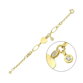 Золотий браслет з підвіскою (арт. 326762жП1)