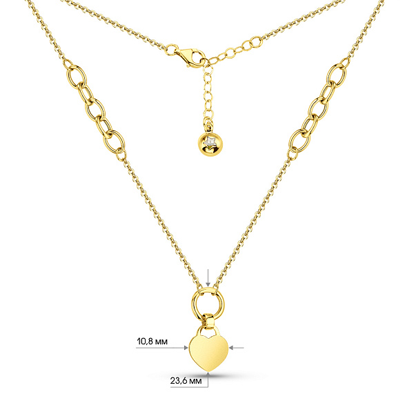 Колье из желтого золота Сердечко (арт. 352673ж) – изображение 4