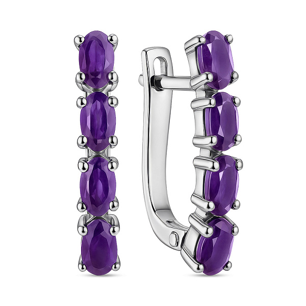 Серебряные серьги с аметистами (арт. 7502/2193685А) – изображение 1