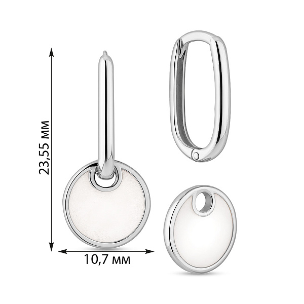 Серьги Лýна из белого золота с эмалью (арт. 1101055беп) – изображение 2