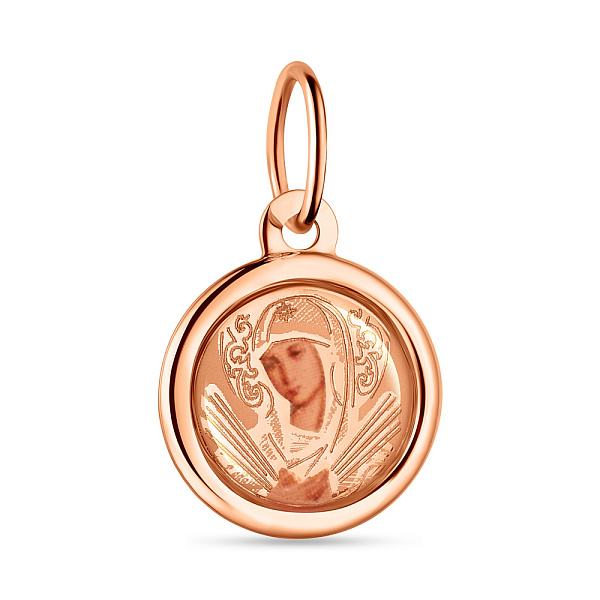 Круглая золотая ладанка Божья Матерь Семистрельная (арт. 405100С) – изображение 1