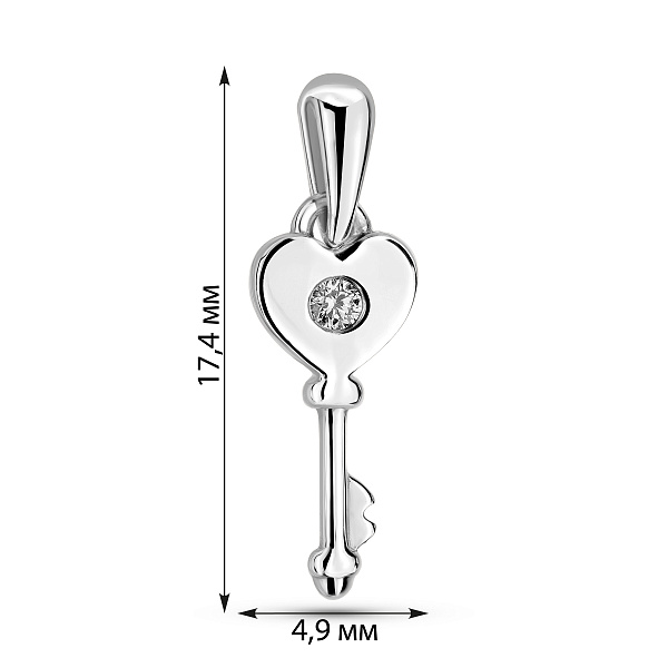 Кулон из белого золота с бриллиантом (арт. П011150б) – изображение 2