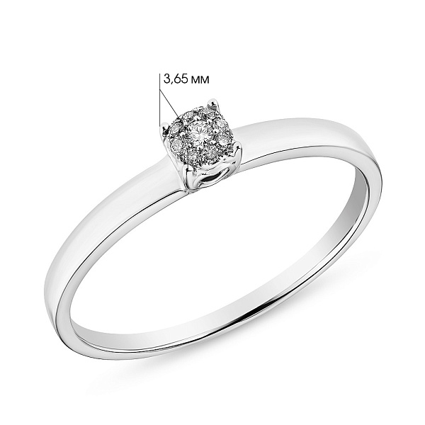 Кольцо из белого золота с бриллиантами (арт. К341103005б) – изображение 2