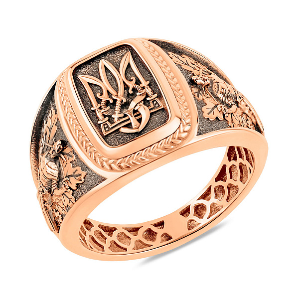 Патріотична золота печатка Тризуб (арт. 170095ч) – зображення 2