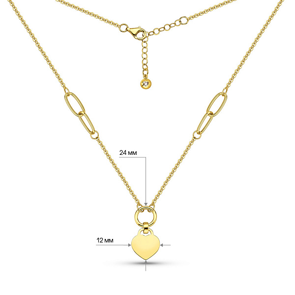 Золотое колье Сердечко (арт. 352432ж) – изображение 3