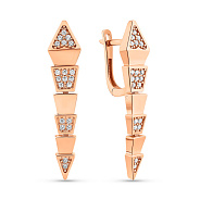 Золотые серьги Змея с фианитами (арт. 1091715)