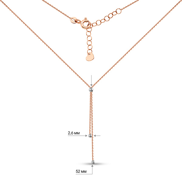 Колье из красного и белого золота без камней (арт. 360180кб) – изображение 4