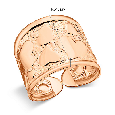 Безразмерное кольцо из красного золота  (арт. 156285)