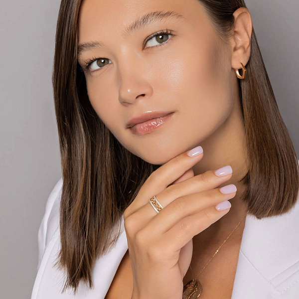 Золота каблучка Ланки з фіанітами (арт. 156406) – зображення 4