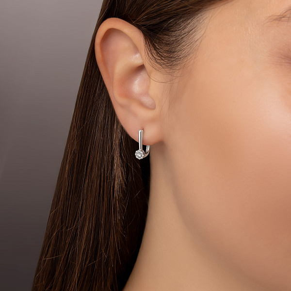 Золоті сережки з діамантами (арт. С011373010б) – зображення 2