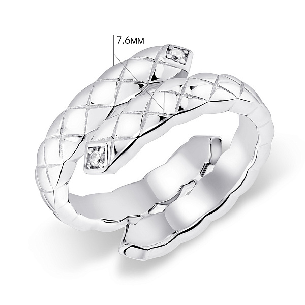 Двойное кольцо из серебра с фианитами (арт. 7501/5336) – изображение 2