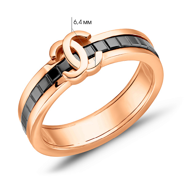 Золота каблучка з оніксом (арт. 154844о) – зображення 4