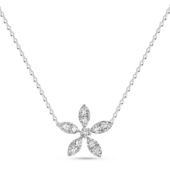 Золоте кольє Квітка з діамантами (арт. Ц341636020б)