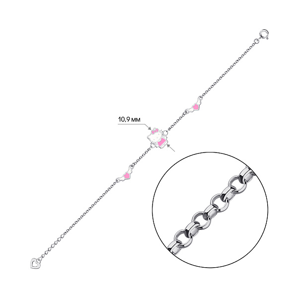 Серебряный браслет Kitty (арт. 7509/А131ебрбрю) – изображение 2