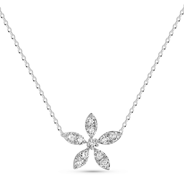 Золоте кольє Квітка з діамантами (арт. Ц341636020б) – зображення 1