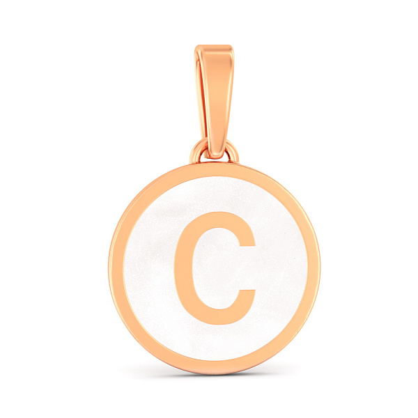 Золотой кулон Буква С с эмалью (арт. 440992еп) – изображение 1