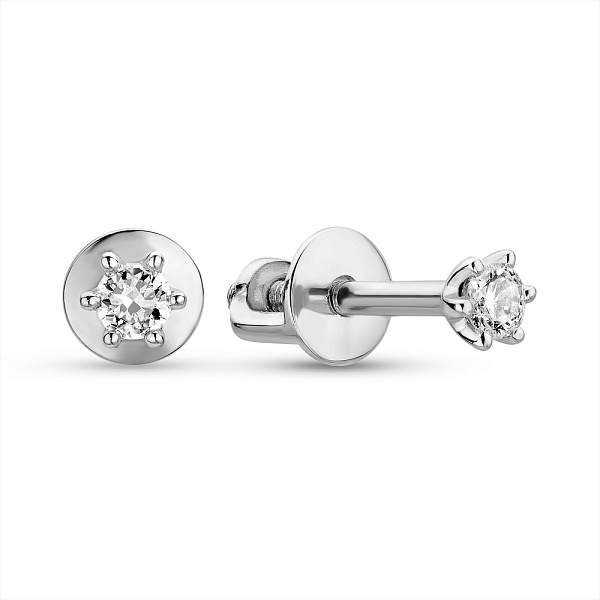 Пусети з білого золота з діамантами (арт. Т011134010б) – зображення 1