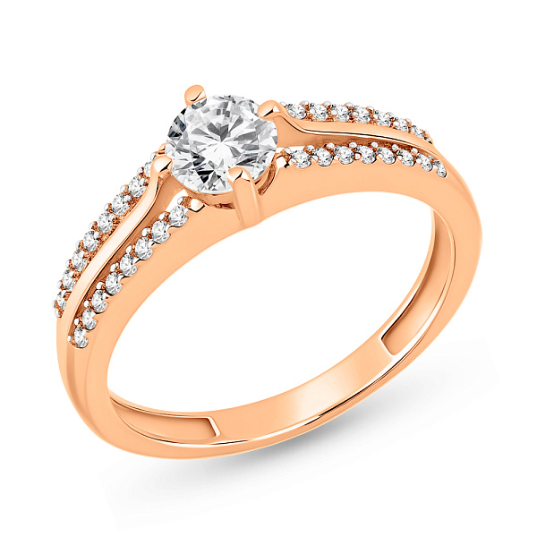 Золота каблучка з фіанітами (арт. 1102163101) – зображення 1