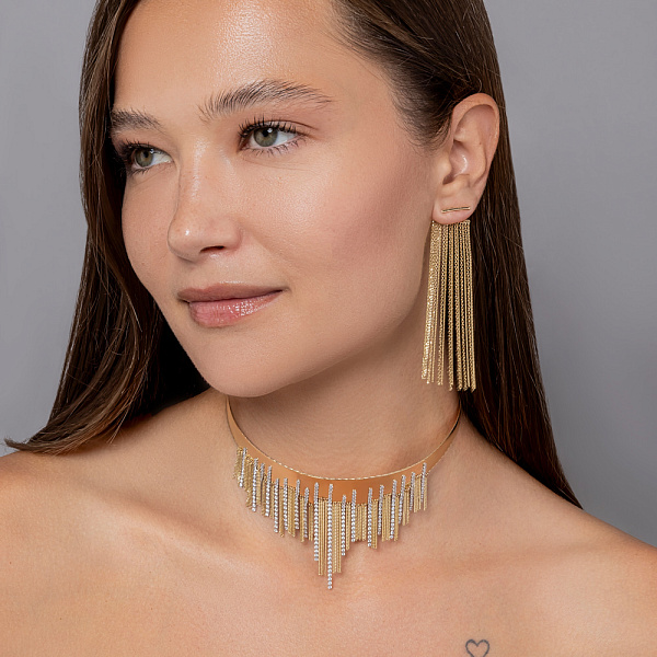 Массивное колье из желтого золота Francelli (арт. 353007ж) – изображение 4