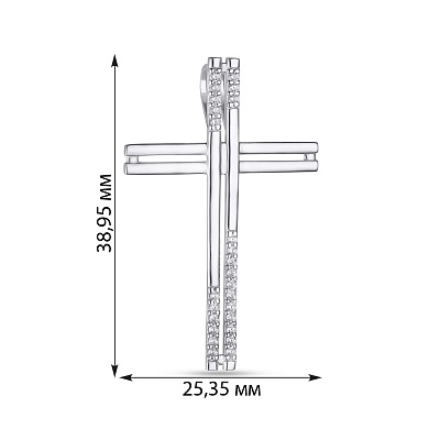 Серебряная подвеска-крестик с фианитами (арт. 7503/39013р)