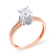 Золота каблучка з фіанітами (арт. 152248)