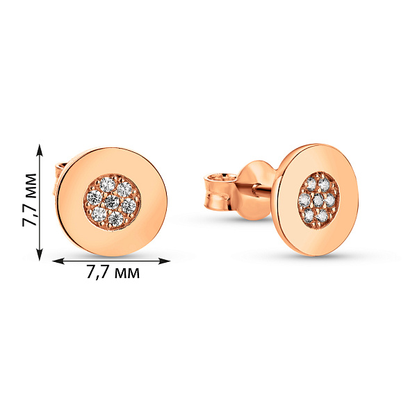 Сережки-пусети з золота з фіанітами (арт. 104790) – зображення 2