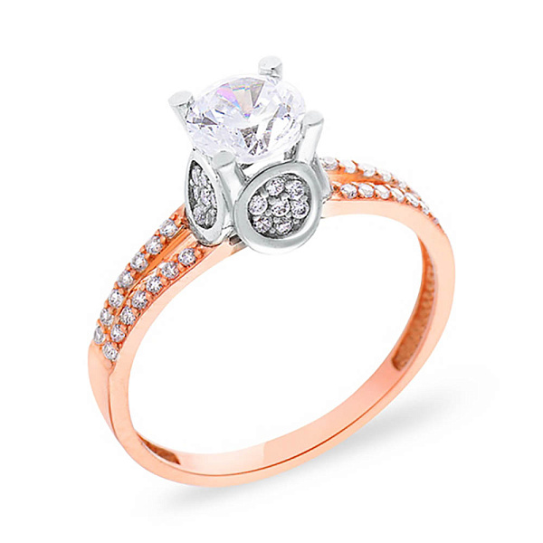 Золота каблучка з фіанітами (арт. 152248) – зображення 1