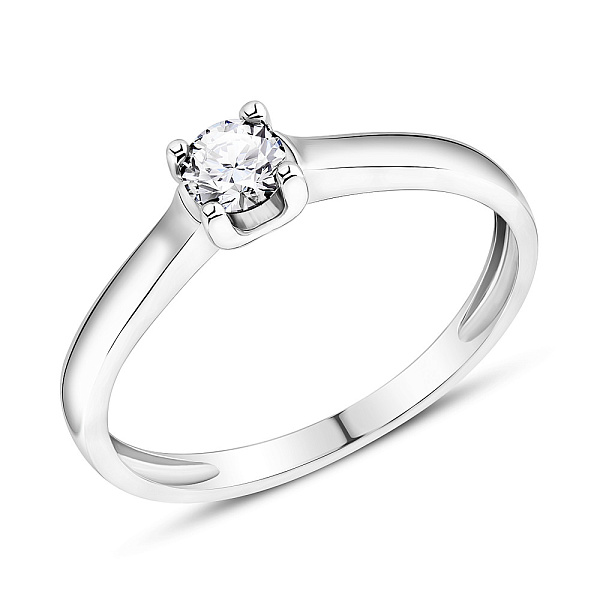 Каблучка з білого золота на заручини з діамантом (арт. К011096020б) – зображення 1