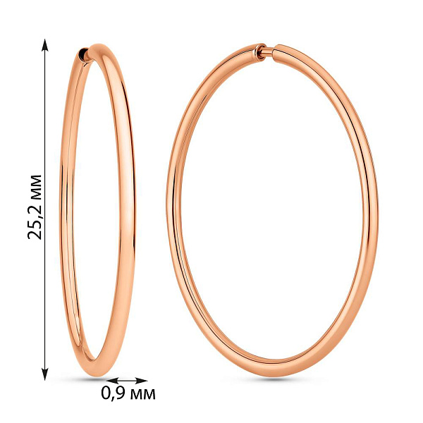 Сережки-кільця з червоного золота (арт. 122200/25) – зображення 2