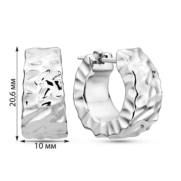 Серьги-кольца из белого золота Francelli (арт. 1091862/20б) – изображение 5